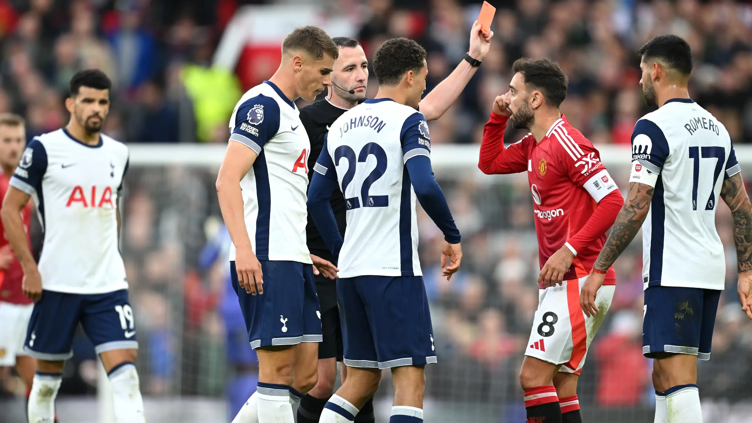 First Red Card For Manchester United Captain Bruno Fernandes